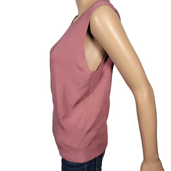 Ann Taylor Women's Ribbed Mauve Color Stretch Sleeveless Sweater in a Size XL - Picture 9 of 11